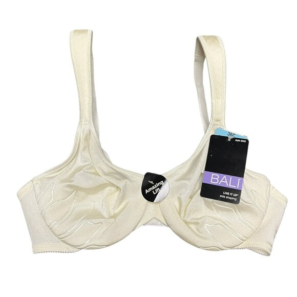 Bali Underwire Bra Live It Up Comfort Cushion Soothing Shaping 36C Off White‎ - Picture 1 of 11